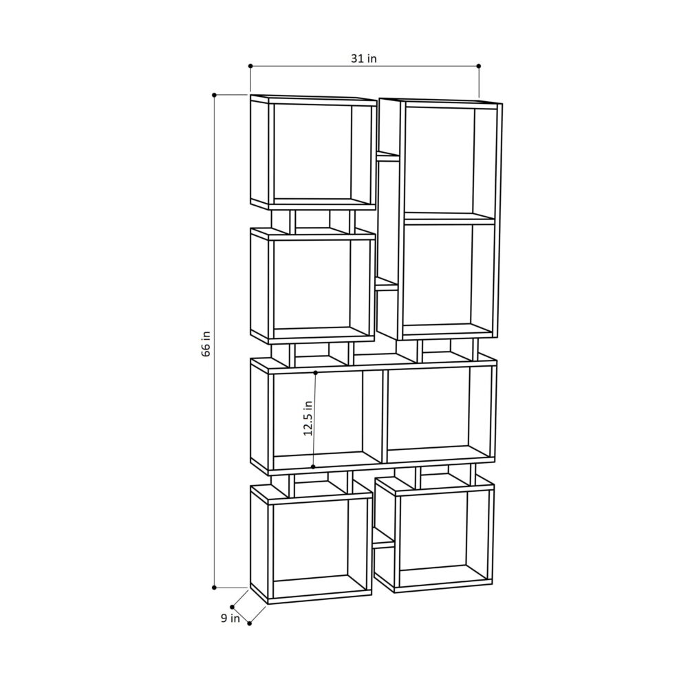 Ada Home Decor Furniture 4 Tier Open Shelf White Bancroft Modern Bookcase - Image 6