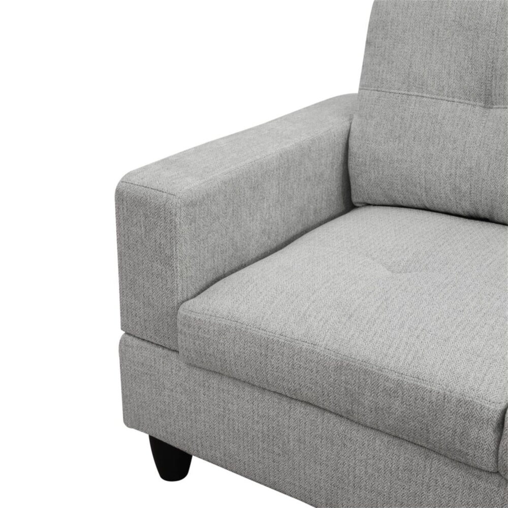Hommoo Flannel Living Room Furniture Sets, Modern Couches and Sofa Set, Sectional Sofa for Living Room,off-White(No Ottoman) - Image 5