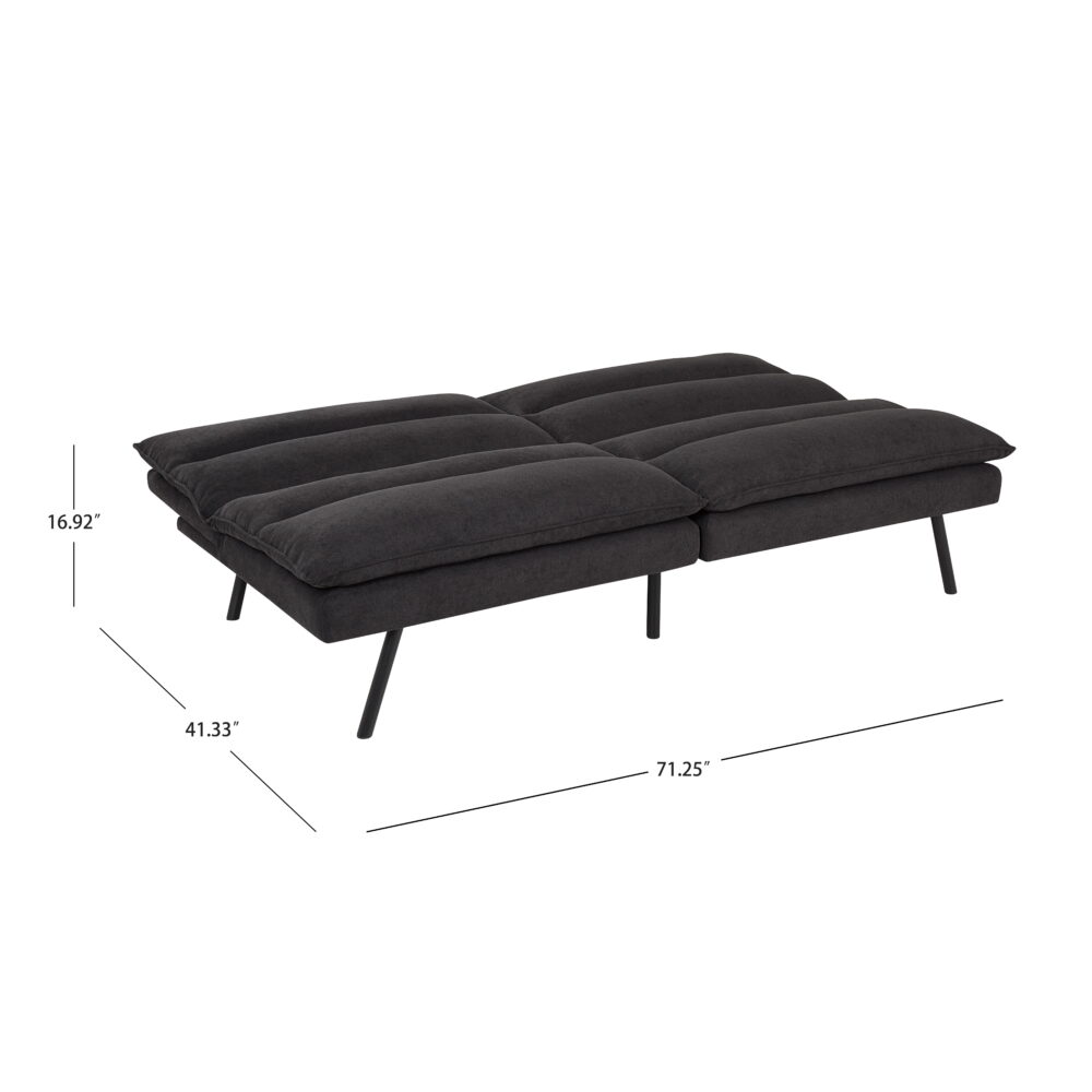 Mainstays Pillow Top 71.25" Futon, Charcoal - Image 4