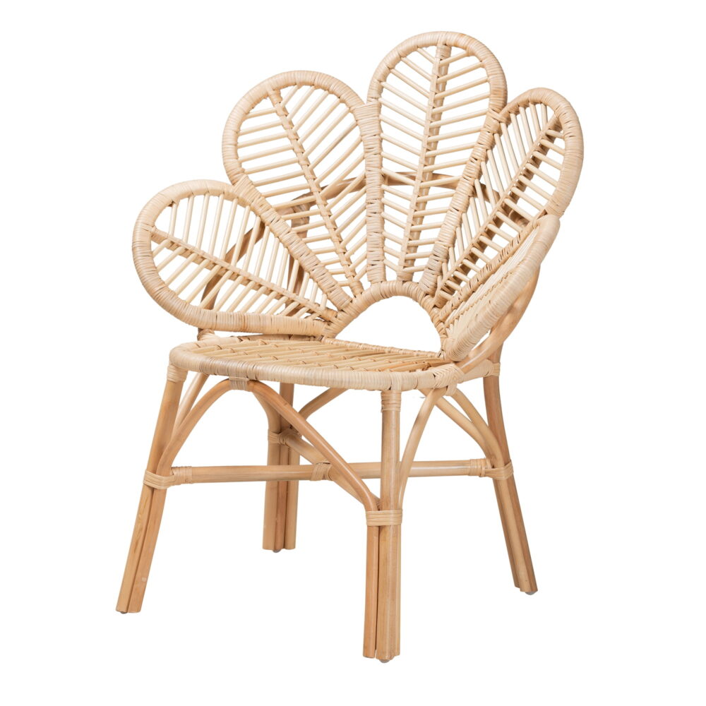 bali & pari Bianca Rattan BOHO Flower Chair, Natural Brown - Image 2