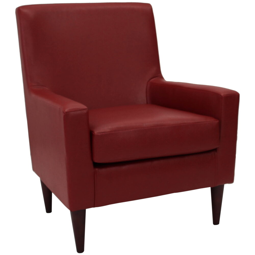 Fox Hill Trading Emma Arm Chair, Red Faux Leather - Image 2