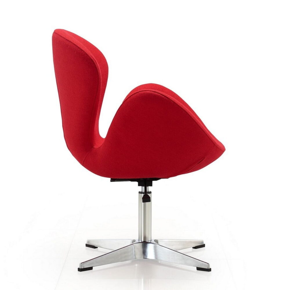 Manhattan Comfort Raspberry Fabric Height Adjustable Chair in Red - Image 4