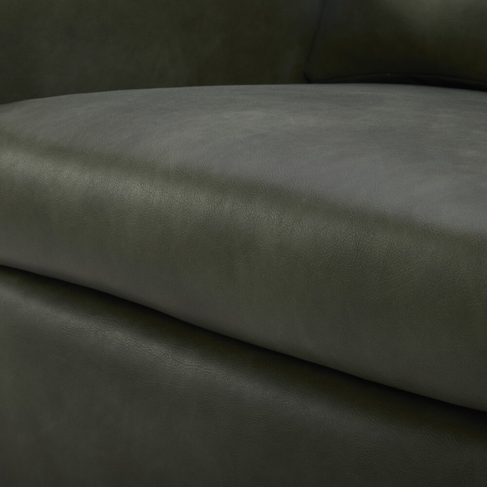 Better Homes & Gardens Steele Swivel Accent Chair, Olive Faux Leather - Image 5