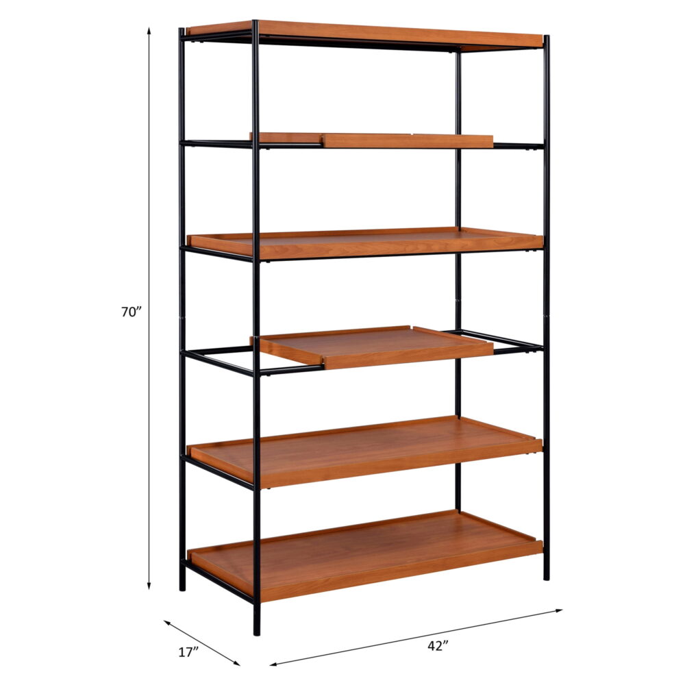 Acme Furniture Oaken Bookshelf in Honey Oak and Black Finish - Image 3