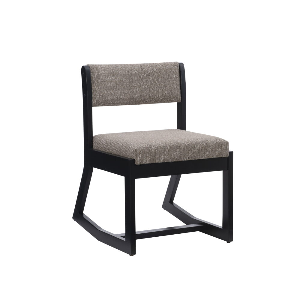 Linon Sutton Modern 2-Position Sled Base Lounge Chair, Beechwood with Stone Fabric - Image 4