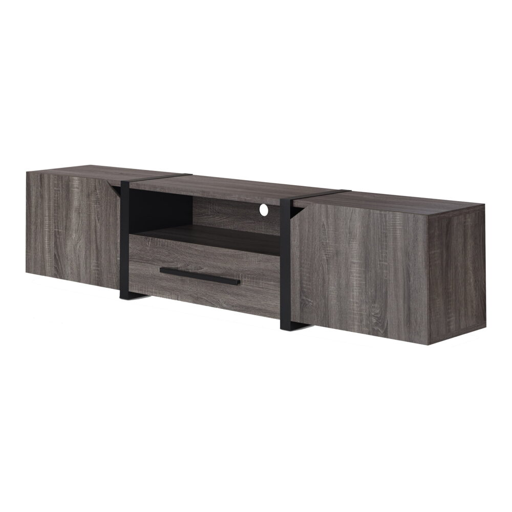 Furniture of America Clipe TV Stand for TVs up to 85", Distressed Gray - Image 6