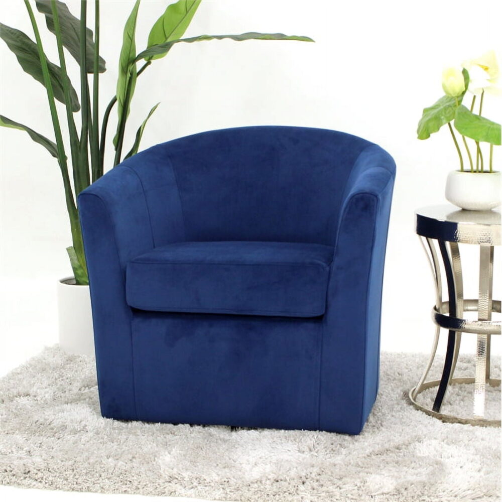 Fox Hill Trading Windsor Velvet Swivel Chair, Navy Blue - Image 2