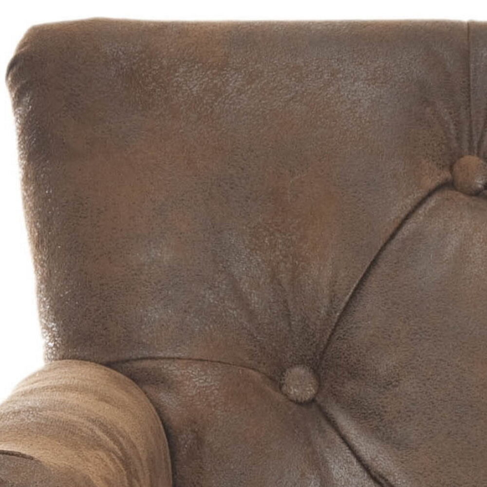 SAFAVIEH Colin Industrial Tufted Club Chair with Casters, Antique Brown - Image 6