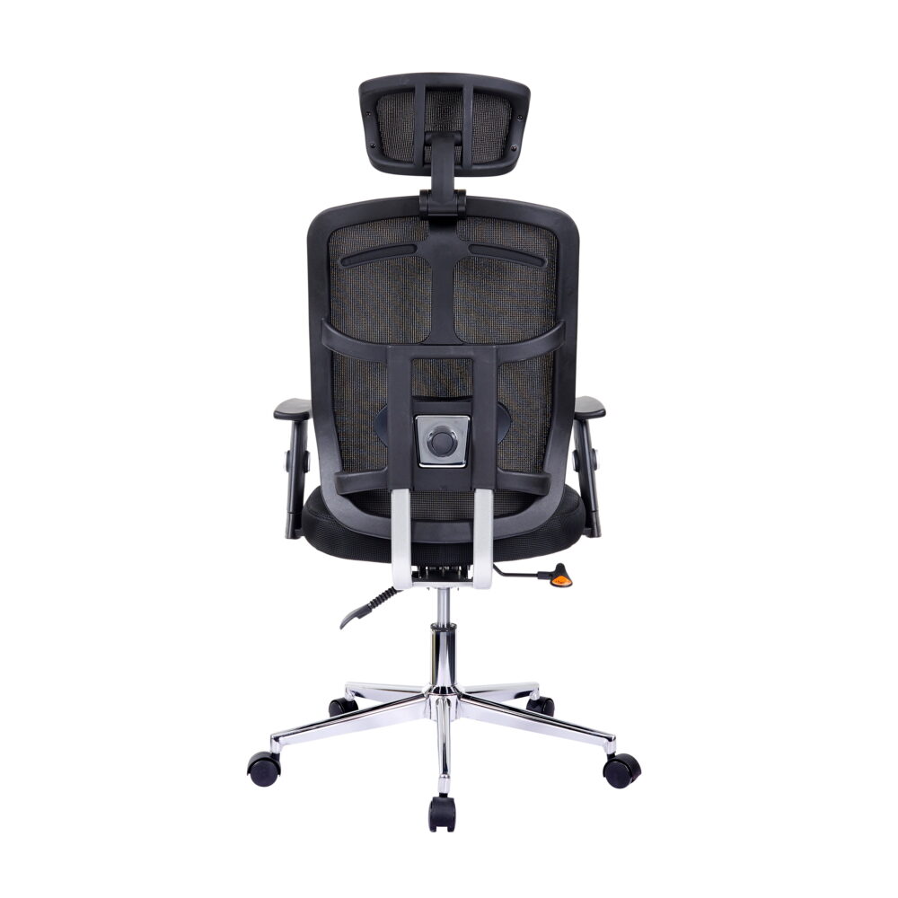 Techni Mobili High-Back Executive Fabric Mesh Office Chair with Arms in Black RTA-1010-BK - Image 6