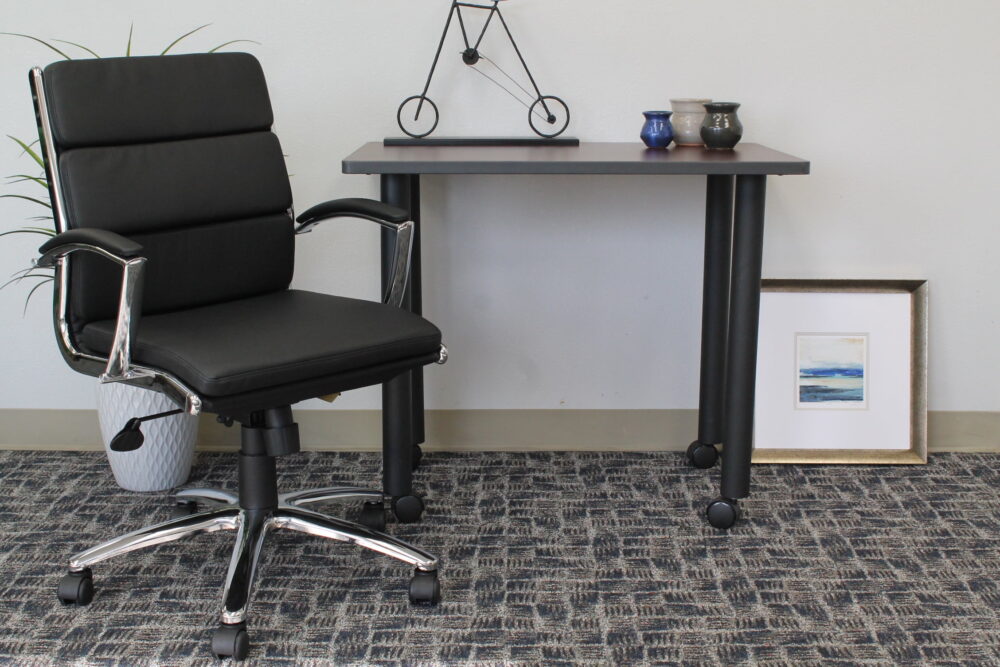 Boss Office Products CaressoftPlus Executive Mid-Back Chair in Black - Image 3