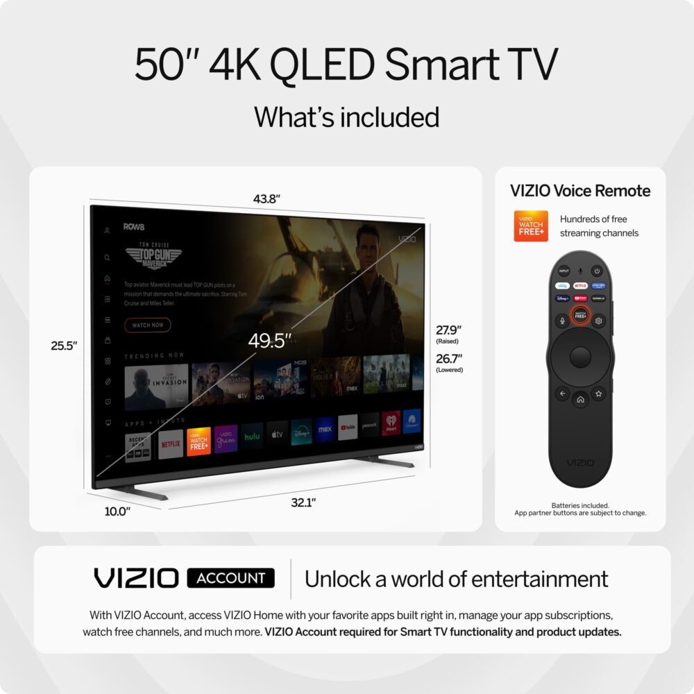 VIZIO 50" Class Quantum Pro 4K QLED HDR 120Hz Smart TV (M50QXM-K01) - Image 3