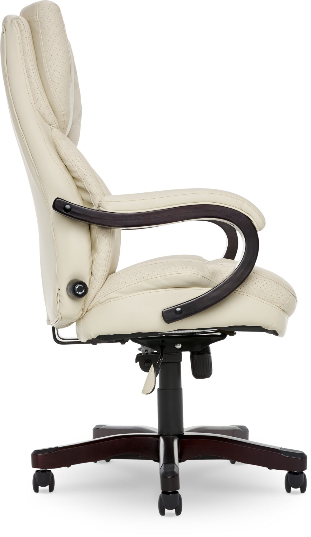 Serta Conway Big and Tall Executive Office Chair with Wood Accents Ivory White - Image 5