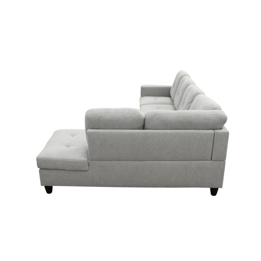 Hommoo Flannel Living Room Furniture Sets, Modern Couches and Sofa Set, Sectional Sofa for Living Room,off-White(No Ottoman) - Image 2