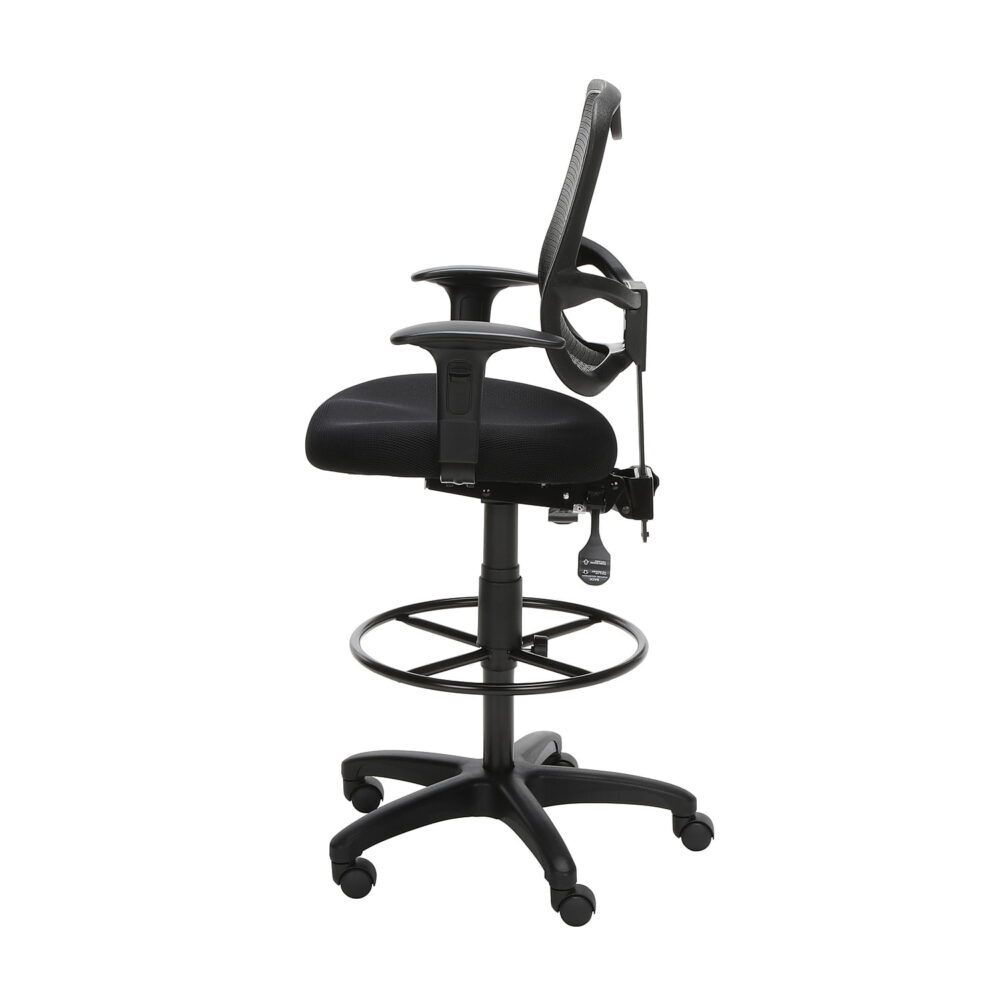 OFM Comfort Series Ergonomic Mesh Swivel Task Chair with Arms and Drafting Kit, Mid Back, in Black (130-AA3-DK-A05) - Image 5