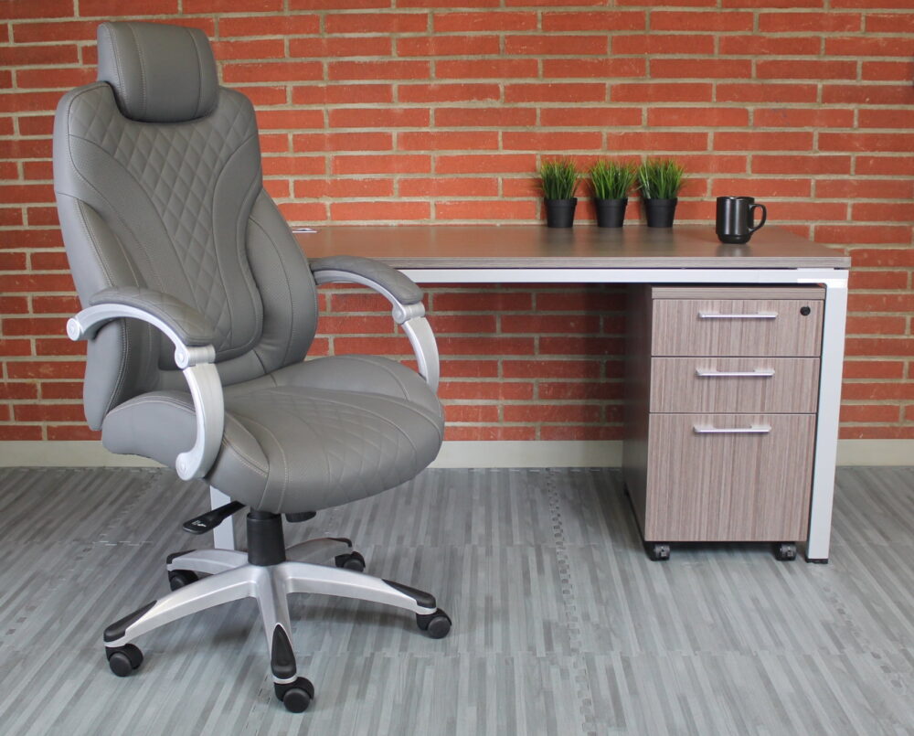 Boss Office Products X-Series Transitional Grey Executive Hinged Arm Chair - Image 2