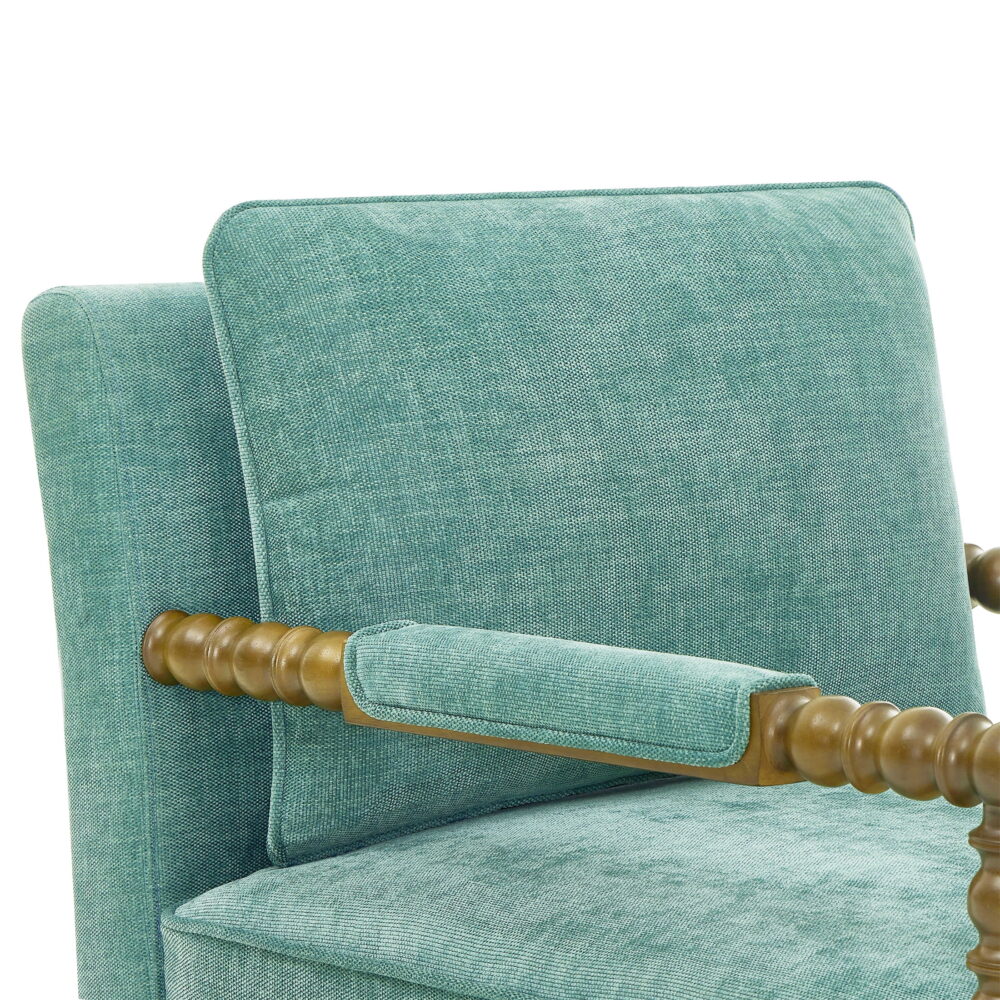 Pioneer Woman Harper Spindle Accent Chair, Jade Fabric Upholstery - Image 6