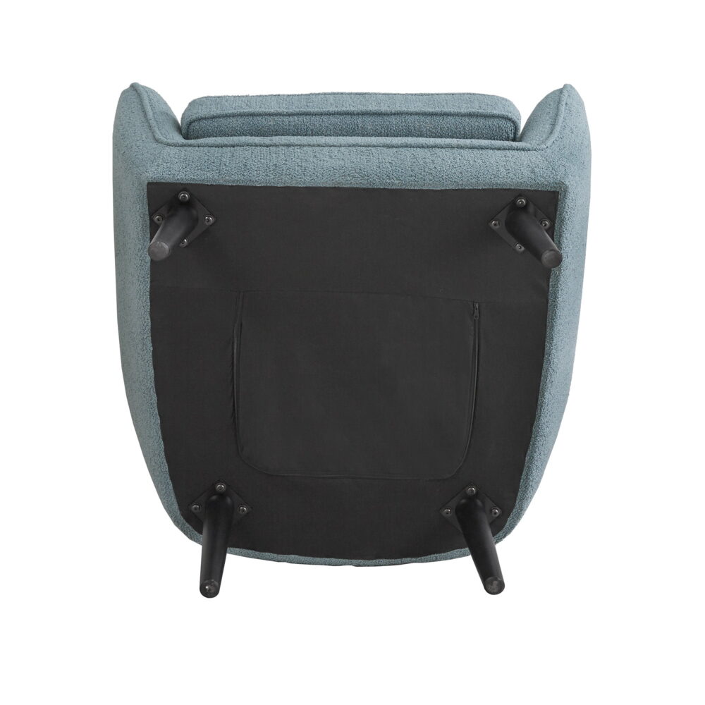 Weston Home Rhyl Mid-Century Modern Channel-Tufted Accent Chair, Blue - Image 3