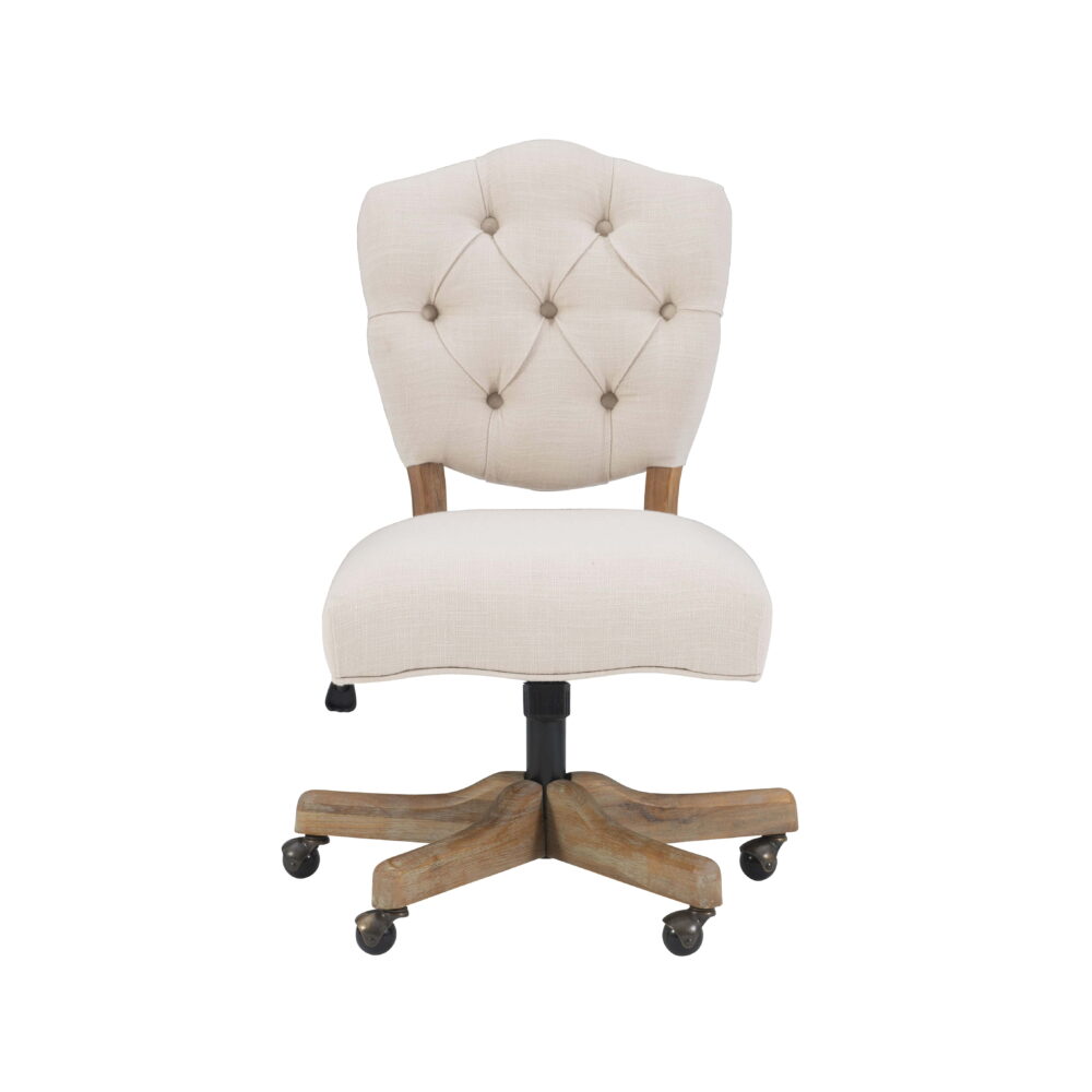 Linon Vinson Manager's Chair with Adjustable Height & Swivel, 275 lb. Capacity, Natural Fabric - Image 6