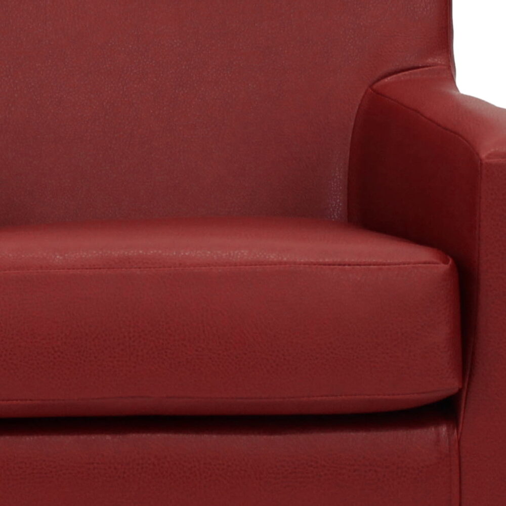 Fox Hill Trading Emma Arm Chair, Red Faux Leather - Image 4