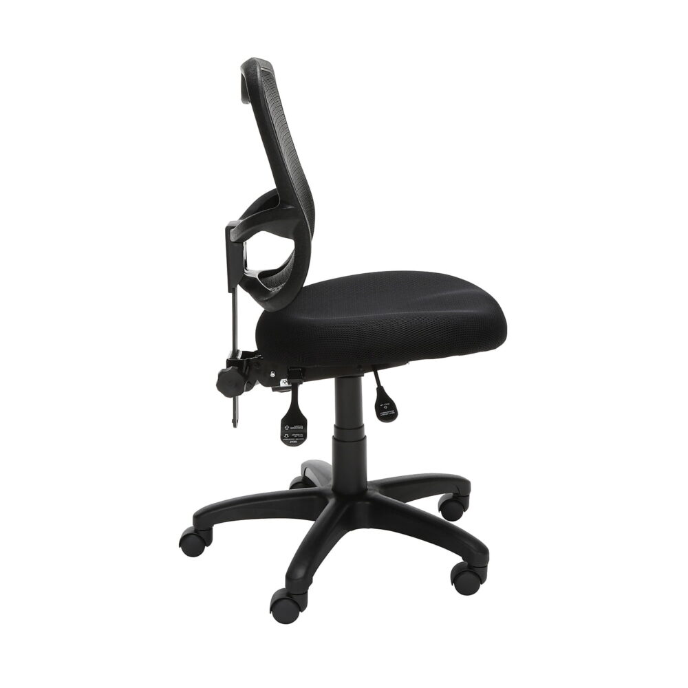 OFM Comfort Series Ergonomic Mesh Mid Back Armless Task Chair, in Black (130-A05) - Image 4