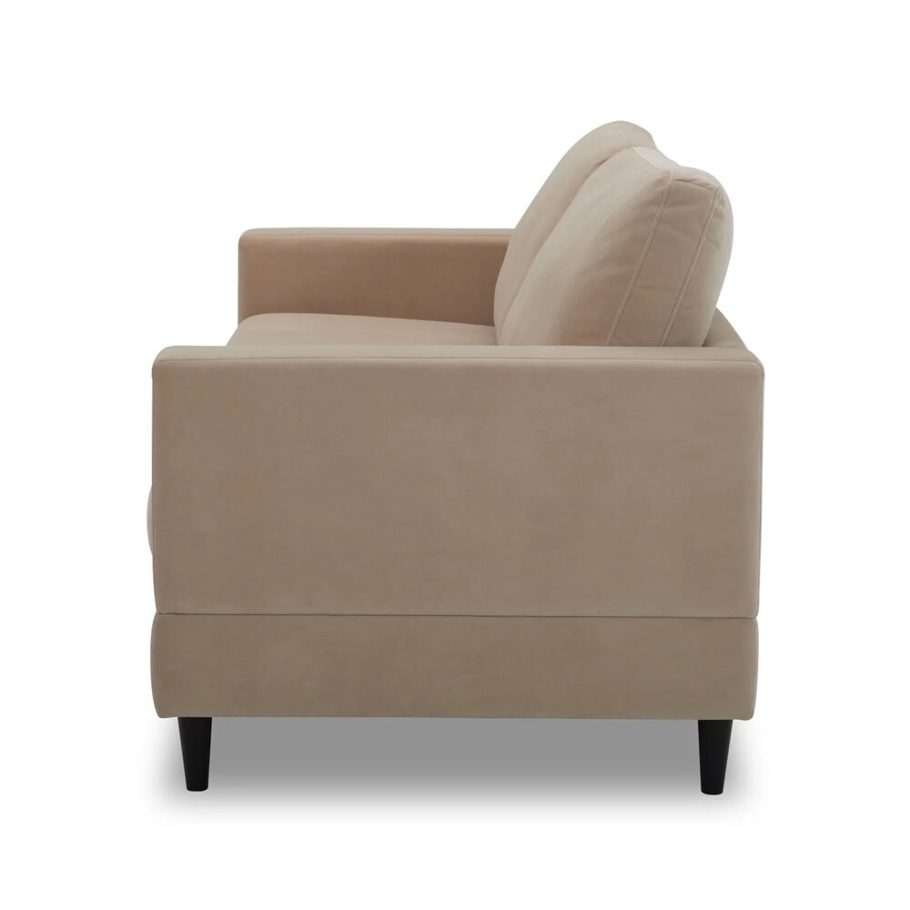 Better Homes & Gardens Springwood Wood Frame 83.46" Couch, Beige Velvet - Image 5