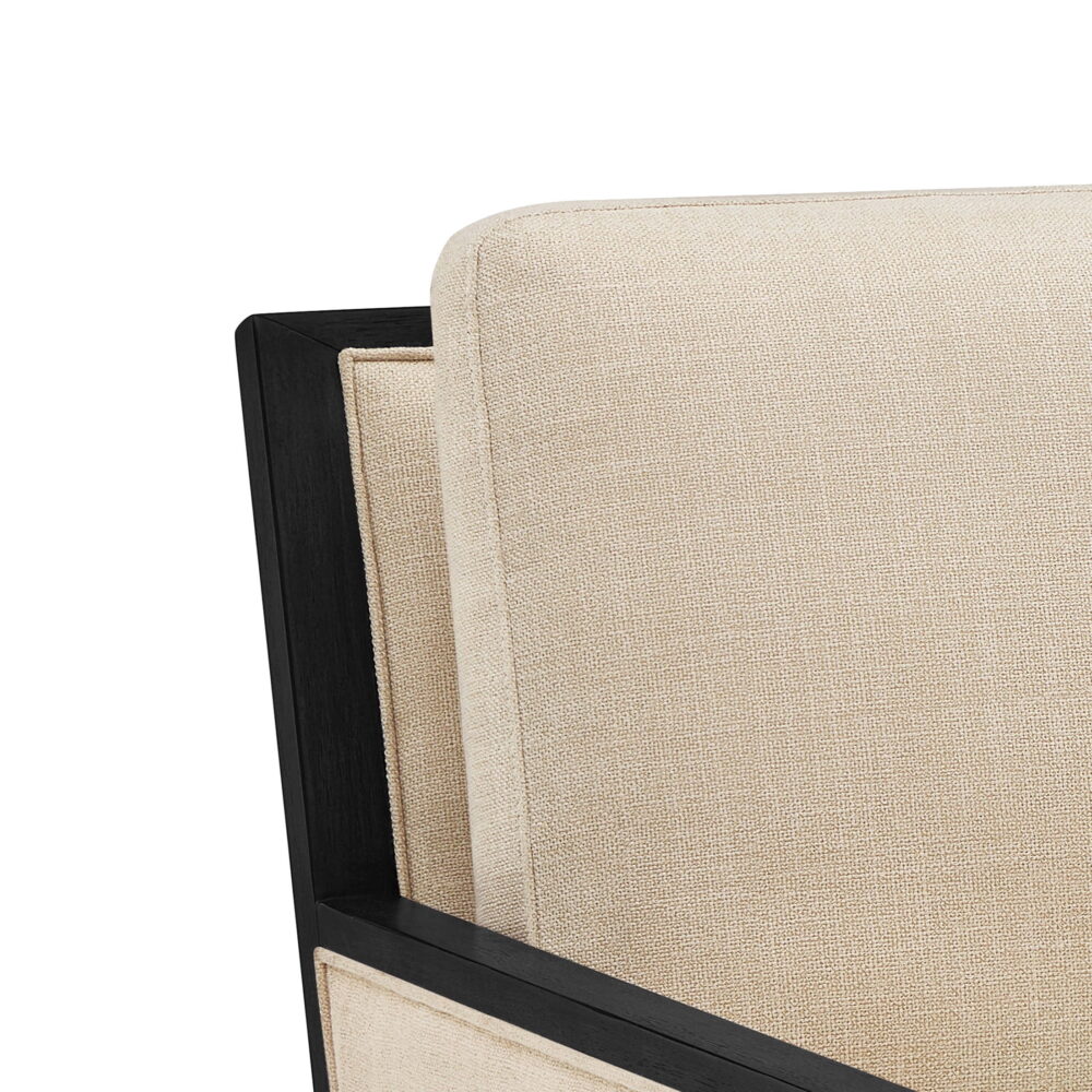 Better Homes & Gardens Windsor Linen Accent Chair, Espresso Wood - Image 4