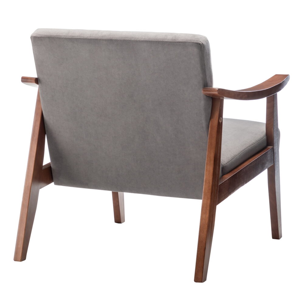 US Pride Furniture Gopal 27.2" Wide Velvet Accent Chair, Grey - Image 4