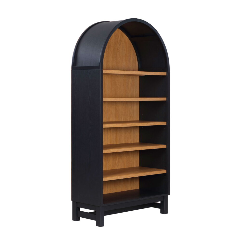 Better Homes & Gardens Juliet Open Arch Bookcase, Rich Black and Light Honey - Image 3