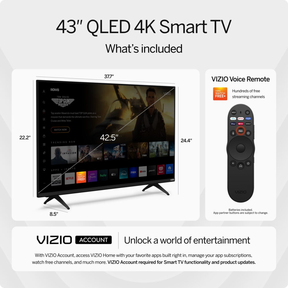 VIZIO 43" Class Quantum 4K QLED HDR Smart TV (VQD43M-0801) - Image 2