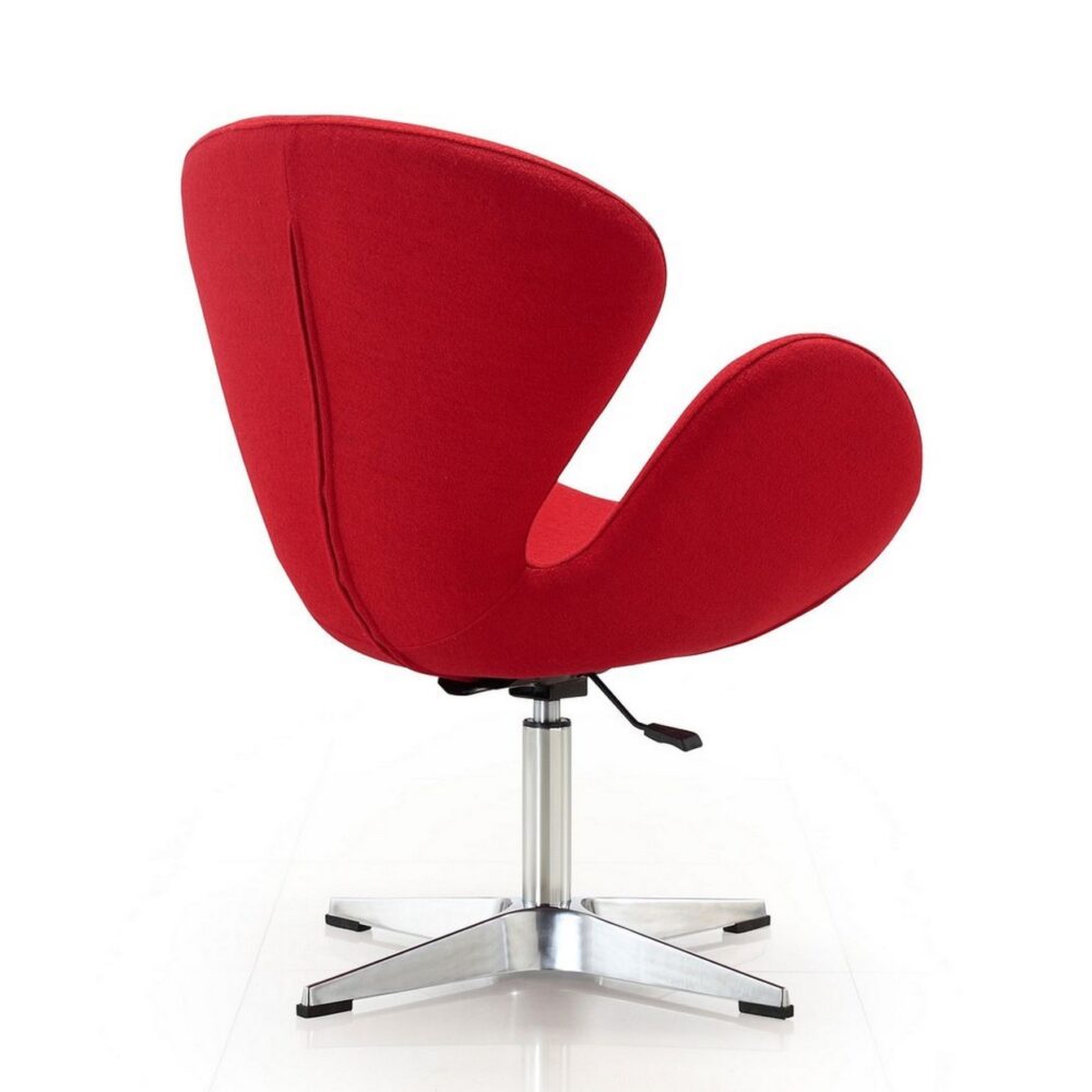 Manhattan Comfort Raspberry Fabric Height Adjustable Chair in Red - Image 2