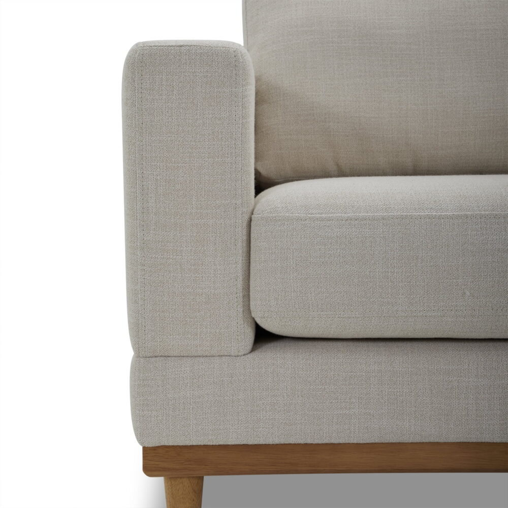 Better Homes & Gardens Springwood Wood Frame Accent Chair, Cream Linen - Image 6