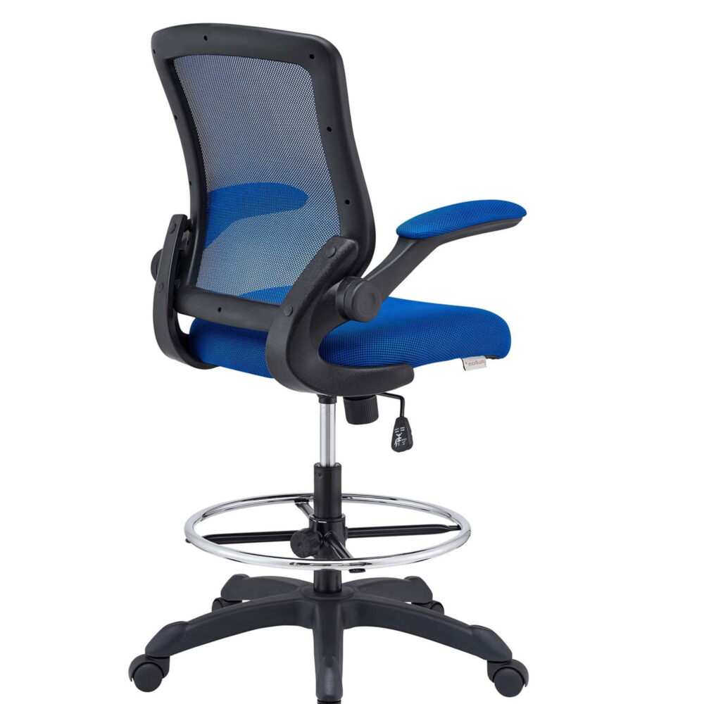 Modway Veer Modern Mesh Fabric & Metal Drafting Chair in Blue - Image 4