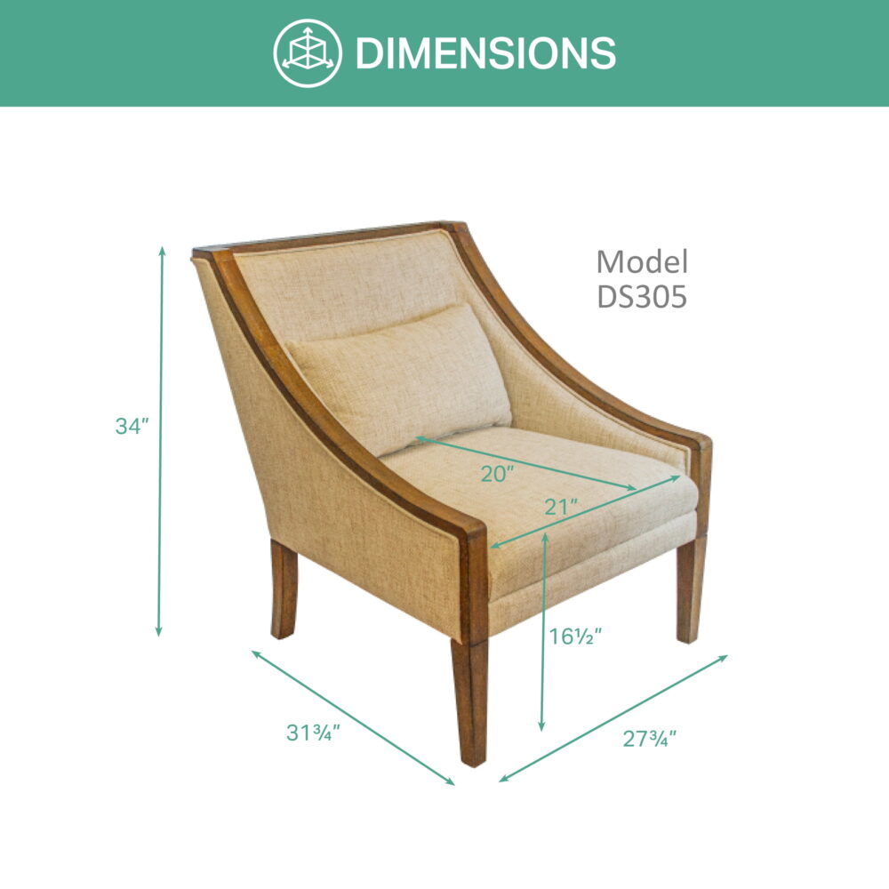 American Furniture Classics OS Home Occasional Side Accent Chair Model DS305 Desert Ivory - Image 3