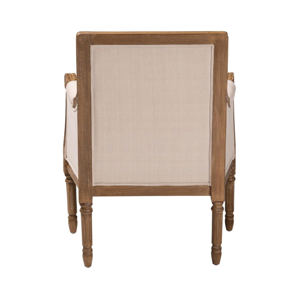 Baxton Studio Chavanon Accent Chair in Light Beige and Brown - Image 5