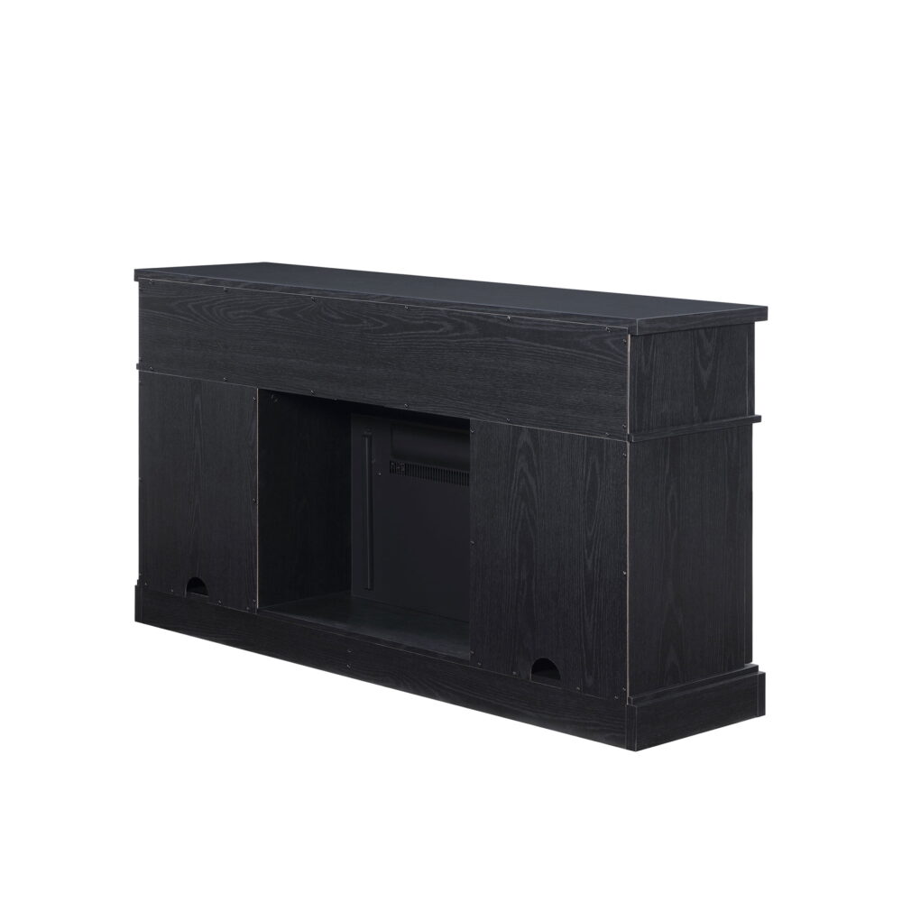 Whalen Furniture Harris Fluted Media Fireplace Console for TVs up to 70”, Black Finish - Image 4