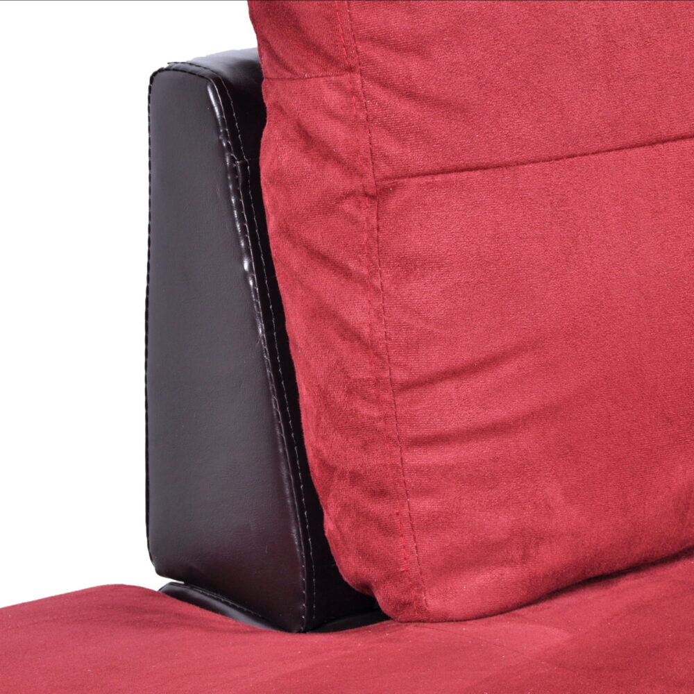 Hommoo Flannel&PVC L Shaped Sectional Sofa, Sectional Couch Sofa, Modern Living Room Furniture Sets, Red(No Ottoman) - Image 7
