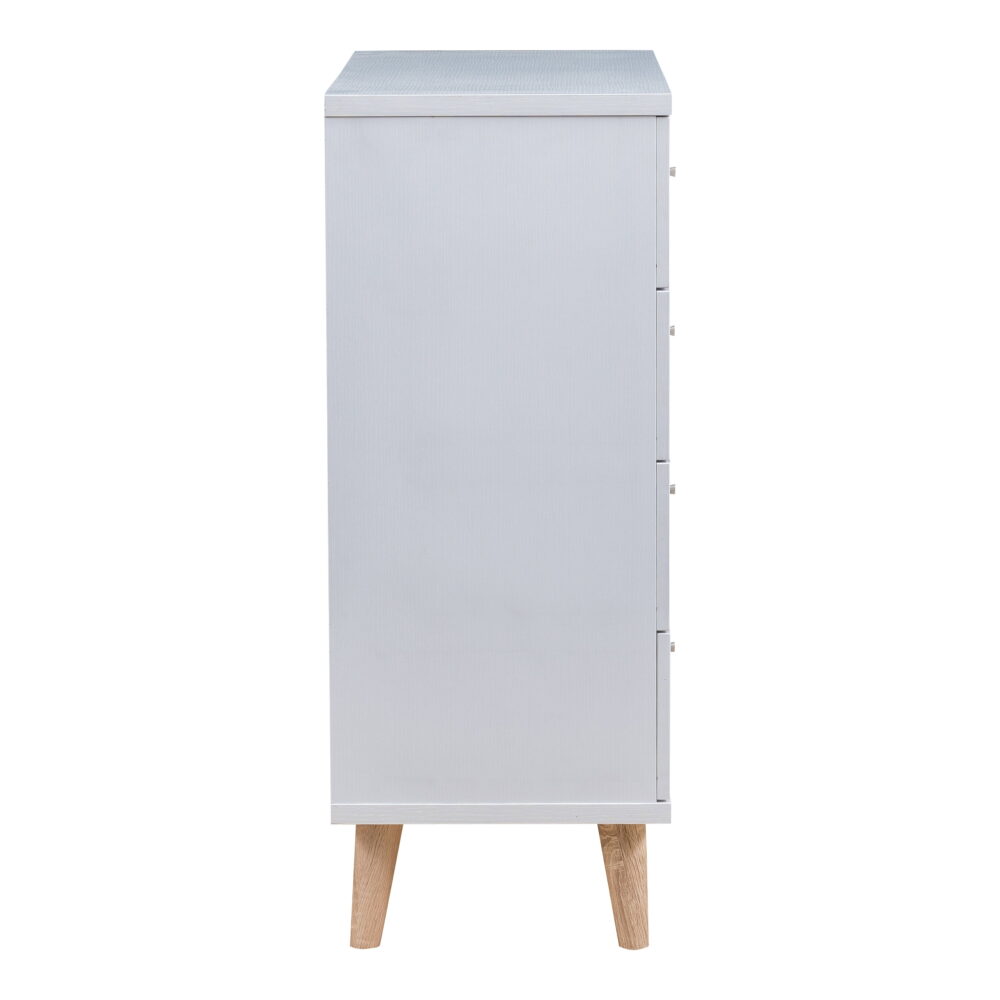 Furniture of America Nika Adult Modern 4-Drawer Wood Vertical Dresser, White - Image 3