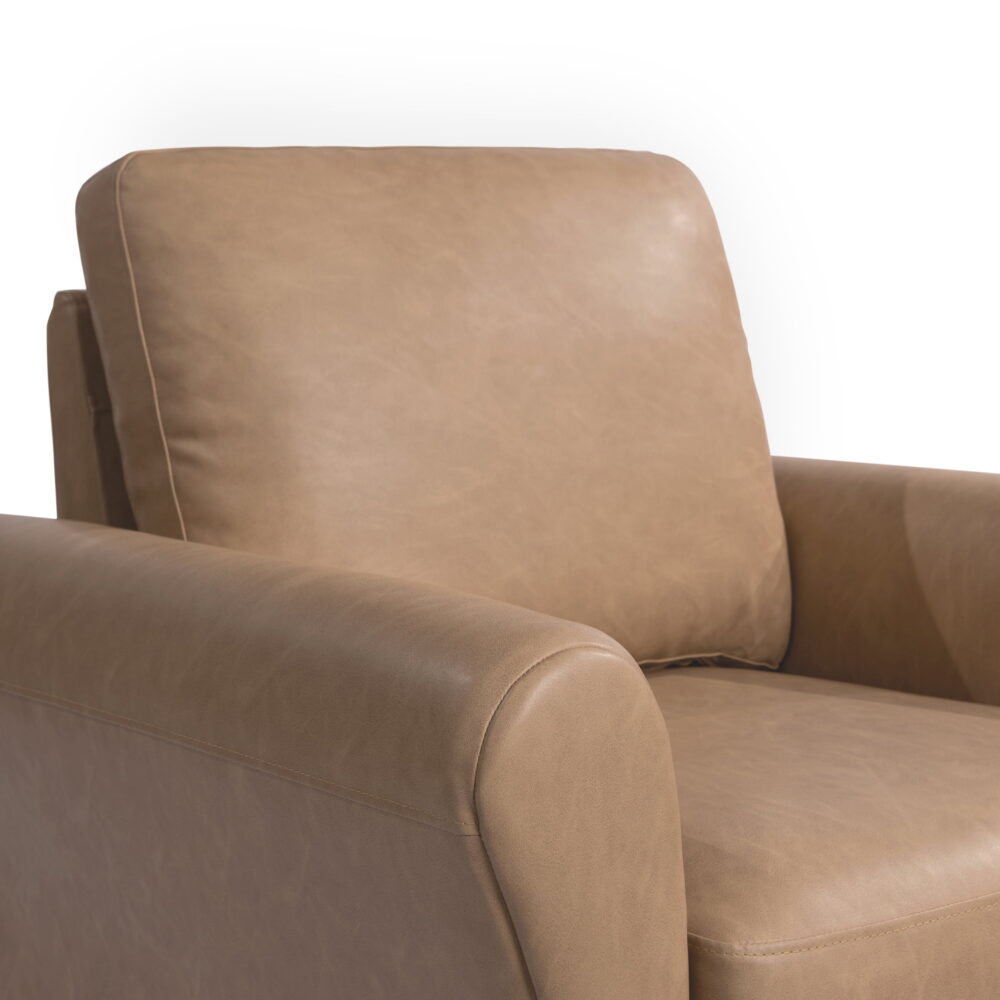 Lifestyle Solutions Alexa Club Chair, Brown Faux Leather - Image 7