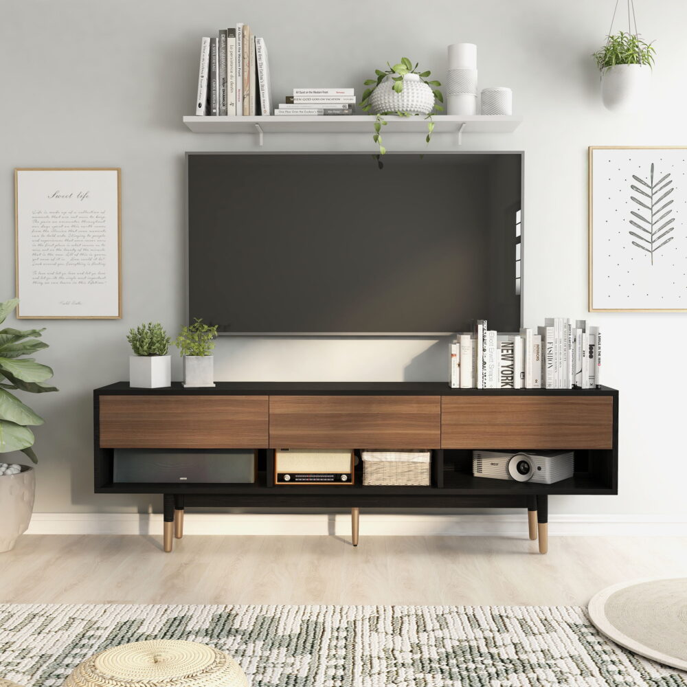 Furniture of America Zuna 3-Drawer TV Stand for TVs up to 70", Black - Image 2