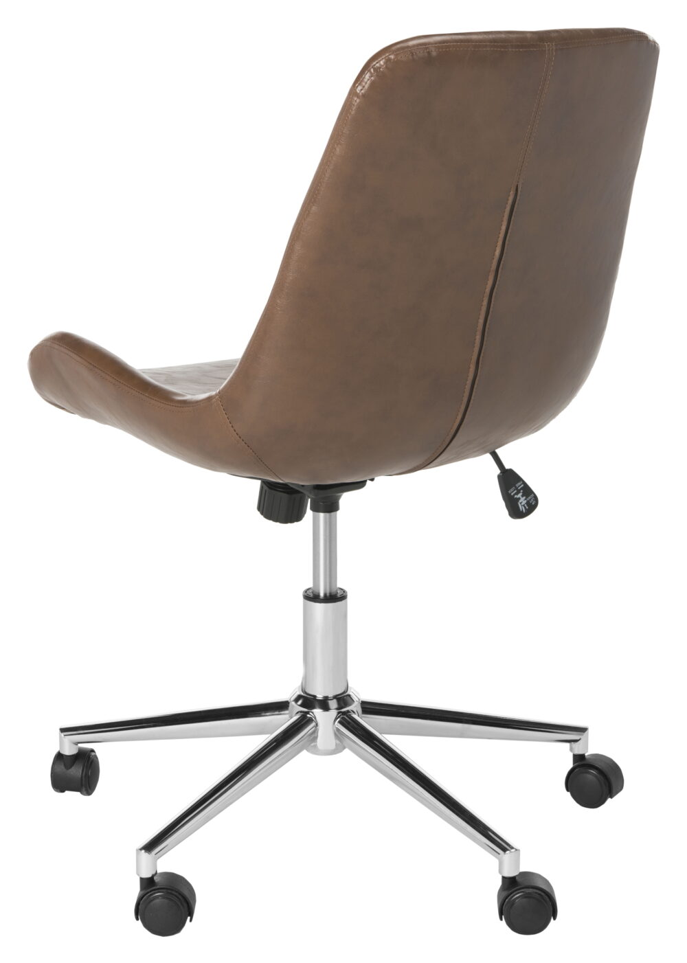 SAFAVIEH Fletcher Modern Swivel Bicast Leather Office Chair, Brown - Image 5