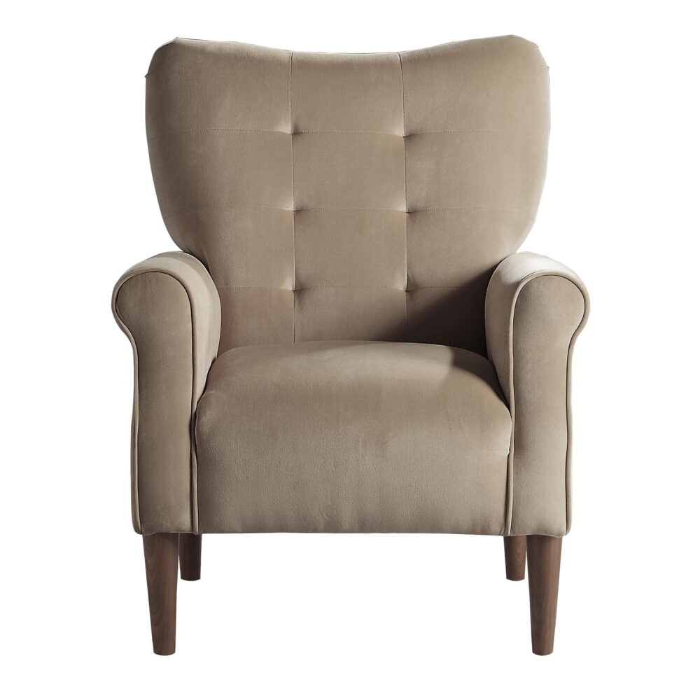 OakvillePark Primrose Velvet Fabric Upholstered Accent Chair, Brown - Image 3