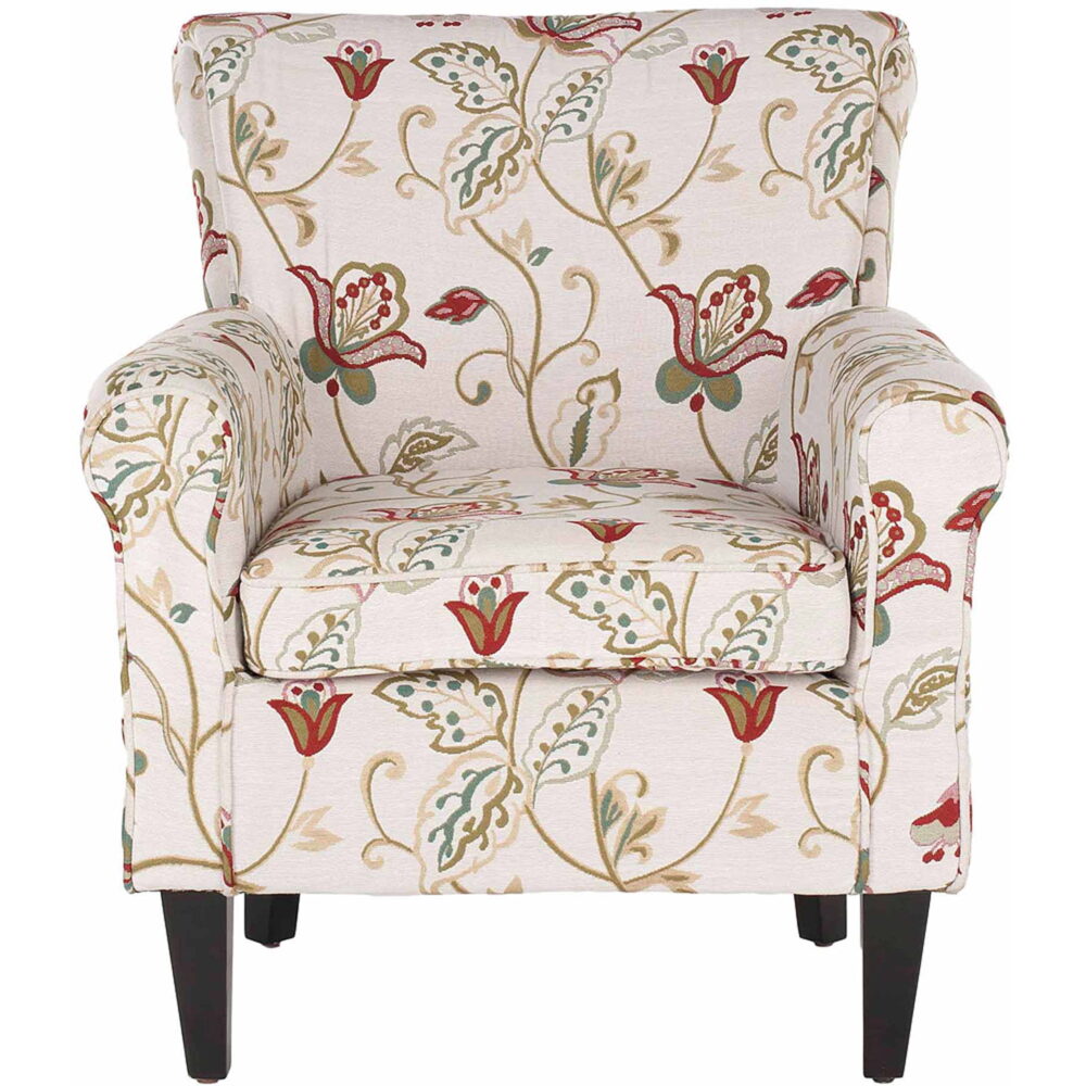 SAFAVIEH Hazina Contemporary Floral Fully Upholstered Club Chair, Red/White - Image 2