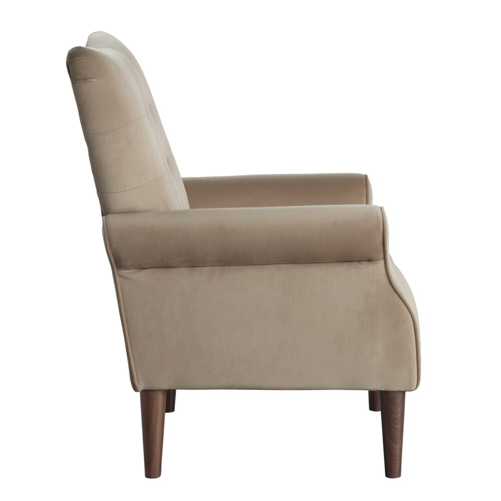 OakvillePark Primrose Velvet Fabric Upholstered Accent Chair, Brown - Image 4