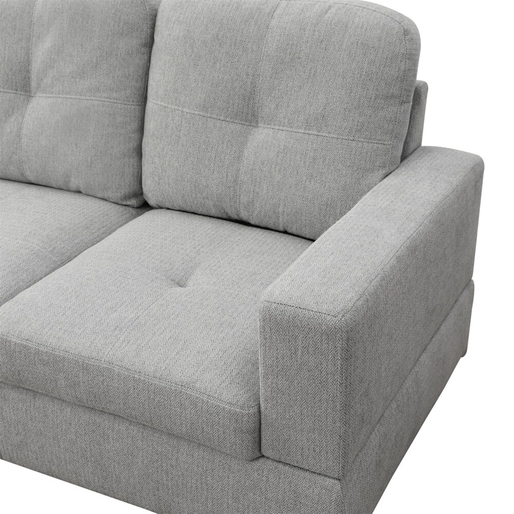 Hommoo Modern Couches and Sofa Set, Flannel Living Room Furniture Sets, Sectional Sofa for Living Room,off-White(No Ottoman) - Image 5