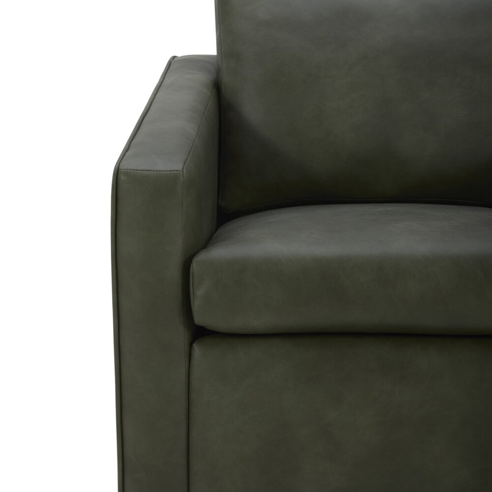 Better Homes & Gardens Steele Swivel Accent Chair, Olive Faux Leather - Image 7