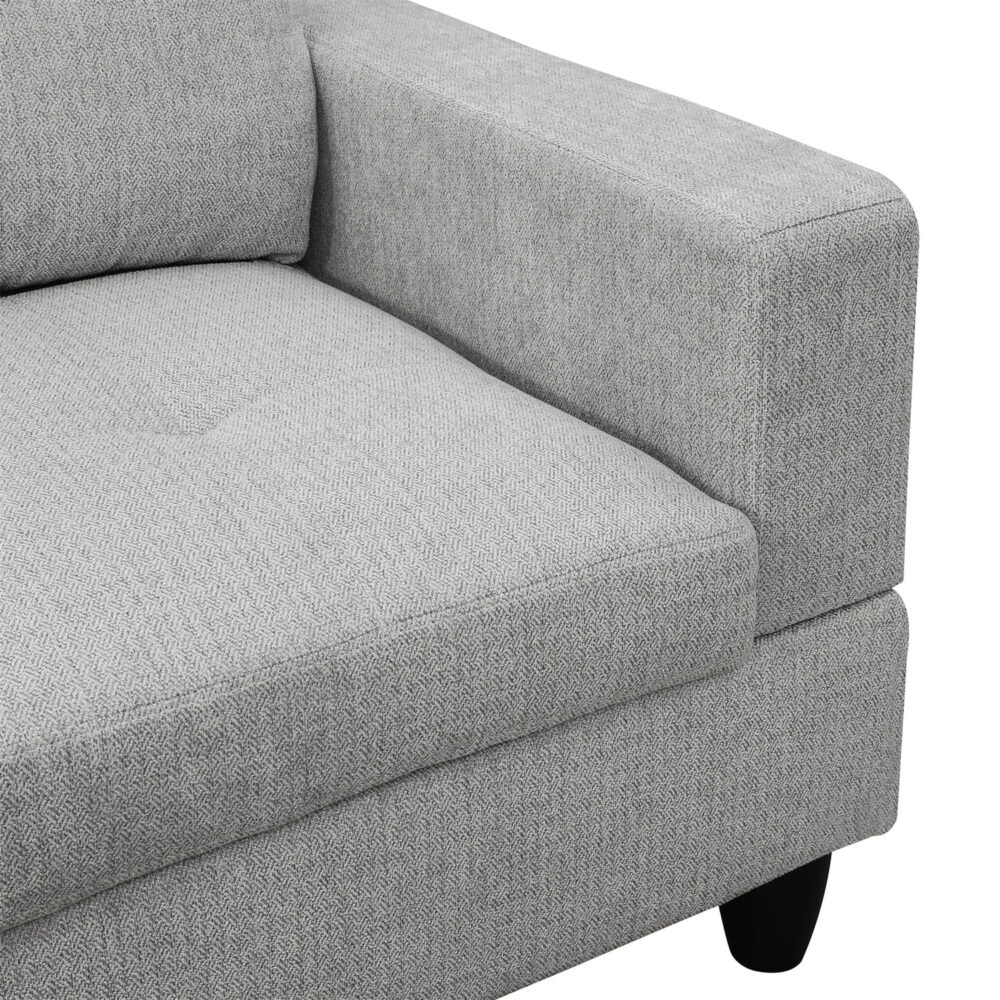 Hommoo Modern Couches and Sofa Set, Flannel Living Room Furniture Sets, Sectional Sofa for Living Room,off-White(No Ottoman) - Image 2