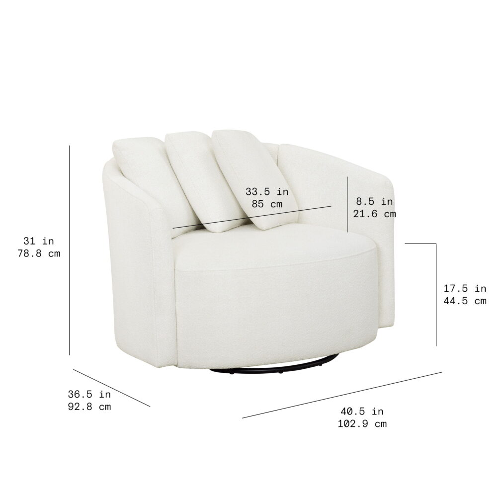Beautiful Drew Accent Chair by Drew Barrymore, Cream Boucle - Image 6