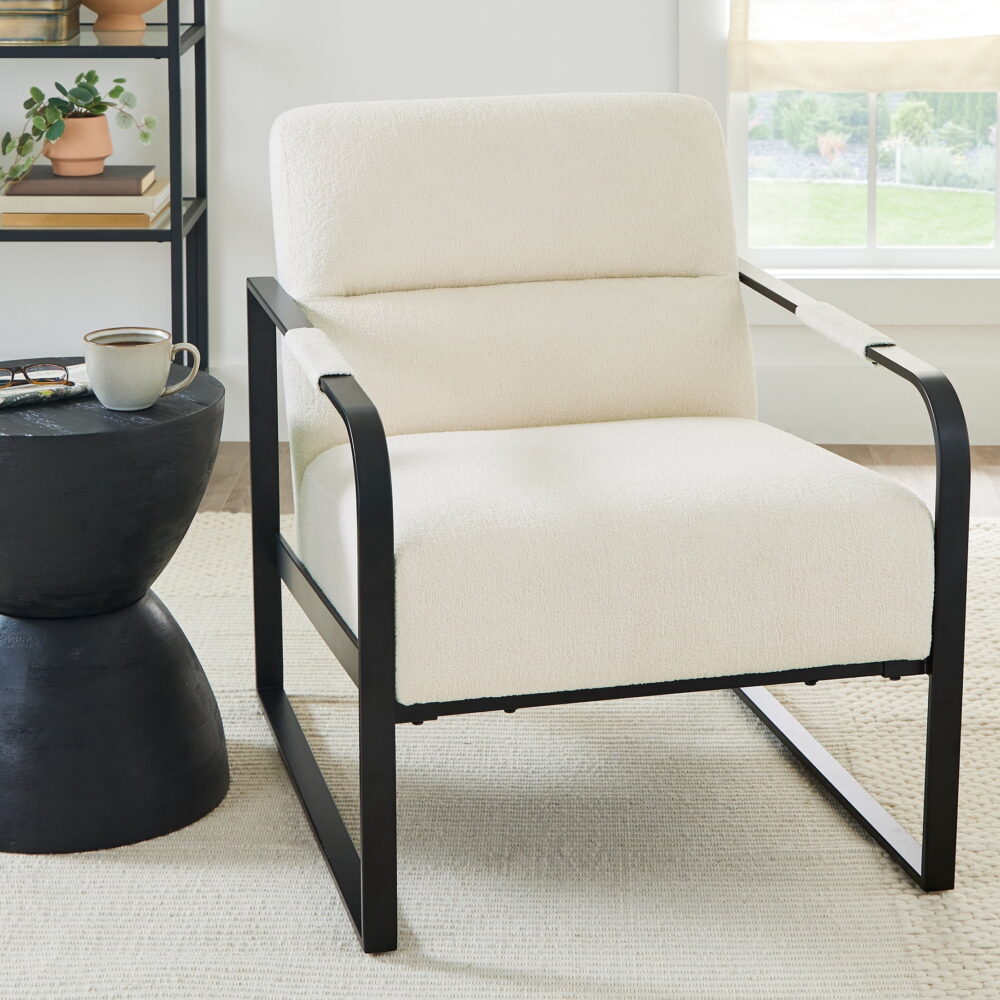 Better Homes & Gardens Wyatt Accent Chair, Ivory Bouclé - Image 4