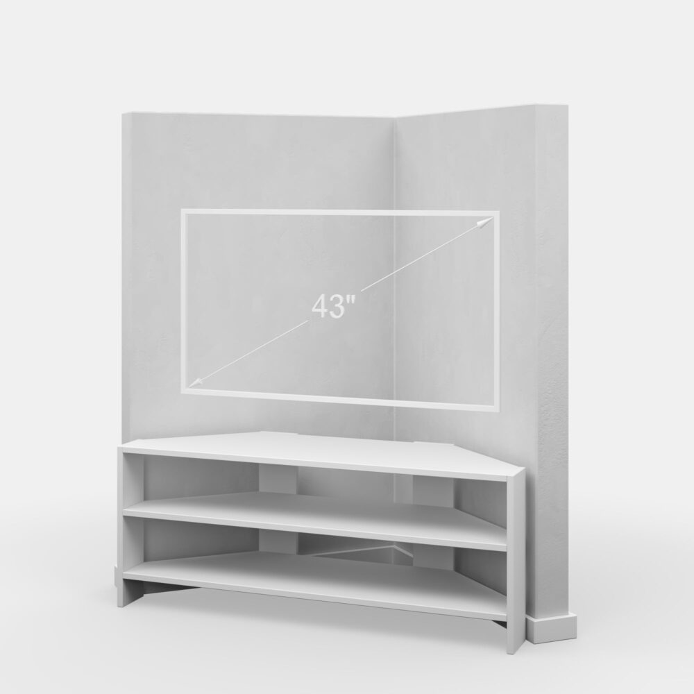 Ada Home Decor Furniture for TVs up to 48" 2 Tier Open Shelf White Terry Modern TV Stand - Image 6