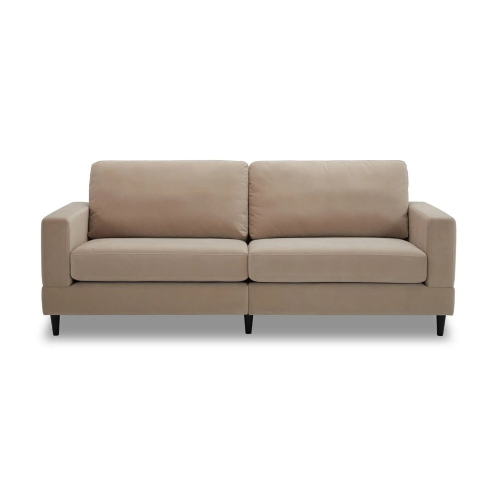Better Homes & Gardens Springwood Wood Frame 83.46" Couch, Beige Velvet - Image 7